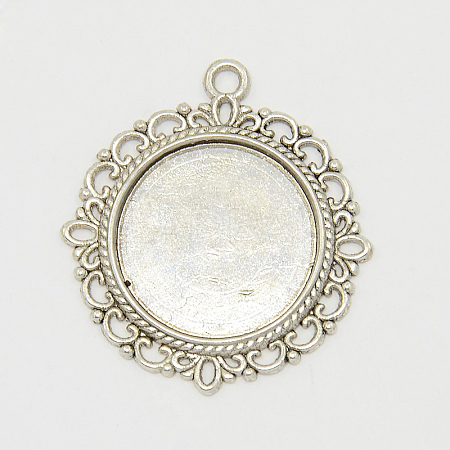 Zinc Alloy Pendant Settings for Cabochon & Rhinestone LS-PALLOY-A15290-AS-FF-1