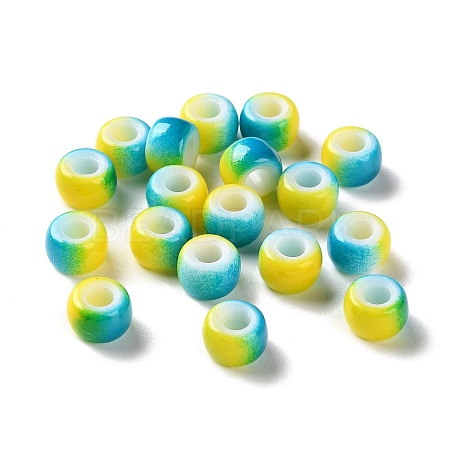 Spray Painted ABS Plastic European Beads KY-G033-02A-02-1