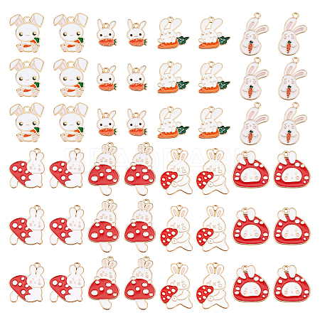 ARRICRAFT 48Pcs 8 Style Alloy Enamel Pendants ENAM-AR0001-25-1