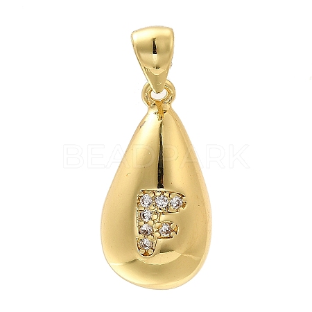 Rack Plating Brass Micro Pave Cubic Zirconia Pendants KK-L226-102G-F-1