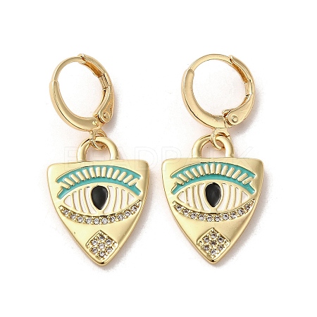 Horse Eye Real 18K Gold Plated Brass Dangle Leverback Earrings EJEW-Q797-24G-02-1