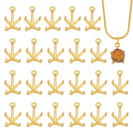 24Pcs Brass Charms Cabochon Settings KK-PH0014-17C-1