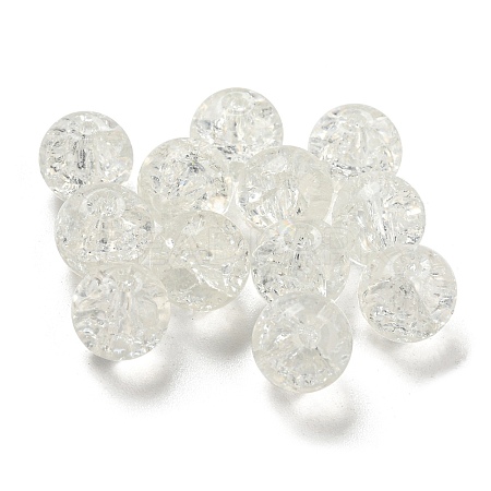 Transparent Spray Painting Crackle Glass Beads GLAA-L046-01B-22-1