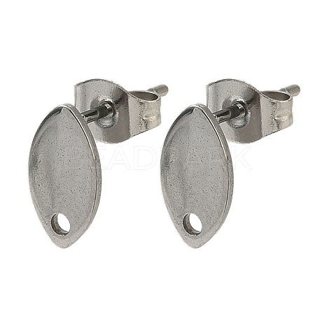 Non-Tarnish 304 Stainless Steel Stud Earring Findings STAS-R063-36-1