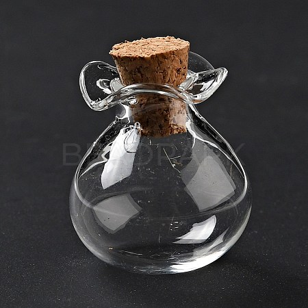 Lucky Bag Shape Glass Cork Bottles Ornament X1-AJEW-A039-02B-1