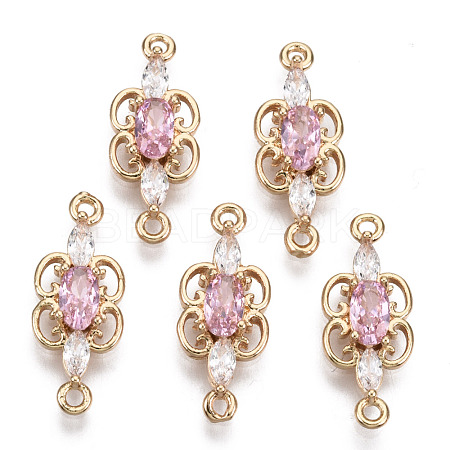 Brass Micro Pave Cubic Zirconia Links Connectors KK-R111-008-A04-1