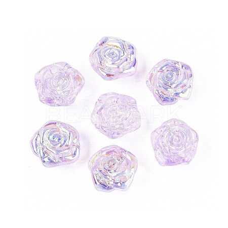 Electroplate Transparent Glass Beads Strands EGLA-N056-02A-03-1