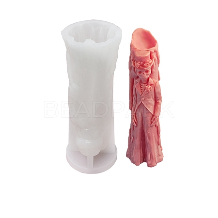 DIY Halloween Theme Ghost Bridegroom-shaped Candle Making Silicone Statue Molds DIY-D057-06A-1