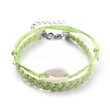 Waxed Cotton Cord Bracelets Sets BJEW-JB05139-03-1