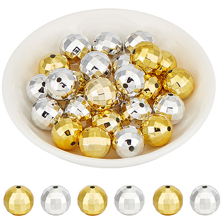40pc 2 colors Plated Acrylic Beads PACR-SC0001-04-1