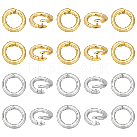 60Pcs 2 Colors Brass Open Jump Rings KK-BC0015-81-1