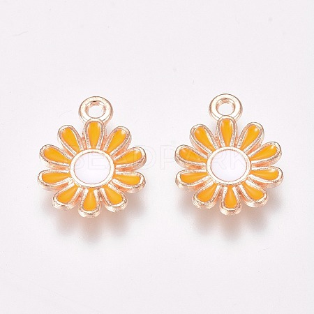 Golden Plated Alloy Enamel Charms PALLOY-TAC0011-30C-1