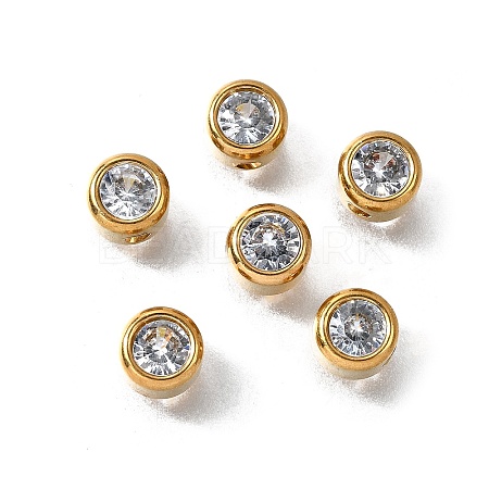 201 Stainless Steel Rhinestone Beads STAS-F318-02G-1