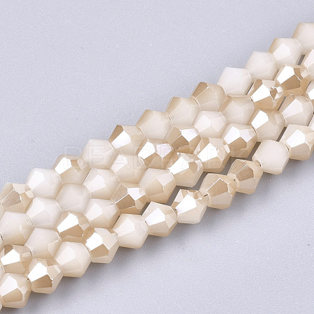 Electroplate Glass Imitation Jade Beads Strands X-EGLA-Q114-4mm-A07-1