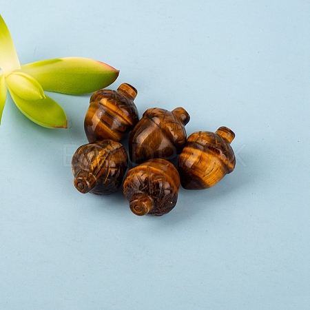 Natural Tiger Eye Carved Healing Pine Cone Figurines PW-WG28183-05-1