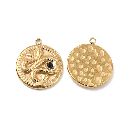PVD Vacuum Plating 201 Stainless Steel with Rhinestone Pendants STAS-J401-VC1048-1