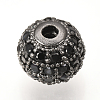 Brass Micro Pave Cubic Zirconia Beads ZIRC-Q013-6mm-143B-3
