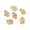 Rack Plating Brass Cubic Zirconia Beads KK-B051-03G-1
