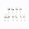 Brass Natural & Synthetic Mixed Stone Dangle Earrings EJEW-JE02785-1