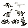 7Pcs 7 Style Spray Painted Alloy Brooches JEWB-LS0001-01-1