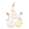 Christmas Theme Wood Big Pendant Decorations HJEW-F010-05-3