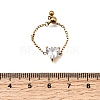 304 Stainless Steel Pave Cubic Zirconia Adjustable Chain Rings RJEW-P189-01D-G-3