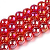 Electroplate Transparent Glass Beads Strands GLAA-T032-T10mm-AB09-1