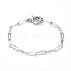 Tarnish Resistant 304 Stainless Steel Textured Paperclip Chain Bracelets BJEW-JB05112-1
