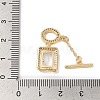 Brass Micro Pave Clear Cubic Zirconia Toggle Clasps KK-N254-87G-4