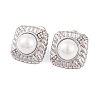 304 Stainless Steel Rhinestone Stud Earrings EJEW-A049-15P-1