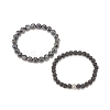 2Pcs 2 Style Natural Gemstone & Lava Rock Stretch Bracelets Set BJEW-JB08193-6