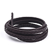 Braided Flat Single Face Imitation Leather Cords LC-T003-01C-2