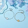 2Pcs 2 Colors 304 Stainless Steel Satellite Chain Bracelet Makings BJEW-JB10587-2