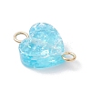 Transparent Resin Heart Links Connector Charms PALLOY-JF04449-01-4