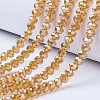 Electroplate Glass Beads Strands X-EGLA-A034-T4mm-B05-1