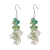 Shell Pearl & Plastic & Glass Flower Dangle Earrings EJEW-TA00193-1