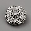 Brass with Cubic Zirconia Shank Buttons BUTT-WH0029-30-1
