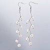 Shell Pearl Cluster Dangle Earrings EJEW-JE02933-1