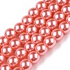 Baking Paint Pearlized Glass Pearl Round Bead Strands HY-Q330-8mm-77-A-1