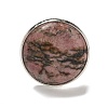 Natural Rhodonite Round Adjustable Rings RJEW-K371-09S-30-3