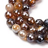Electroplated Natural Agate Beads Strands G-B191-A07-8mm-13-3