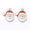 Golden Plated Alloy Enamel Pendants ENAM-D040-C09-G-1