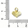 Heart Theme Brass Micro Pave Cubic Zirconia Charms KK-H475-56G-06-3