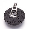 Natural Lava Rock Pendants KK-F751-D15-3