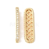 Brass Micro Pave Clear Cubic Zirconia Spacer Bars KK-U064-20A-G-1