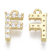 Brass Micro Pave Cubic Zirconia Charms KK-T060-05-F-G-NF-2