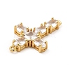 Eco-Friendly Rack Plating Brass Pave Clear Cubic Zirconia Connector Charms KK-F847-02G-3