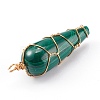 Natural Malachite Pendants PALLOY-JF00642-3