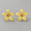Iron & Alloy Enamel Flower Stud Earrings EJEW-WH0033-57A-1