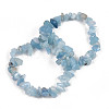 Unisex Chip Natural Aquamarine Beaded Stretch Bracelets X-BJEW-S143-33-7